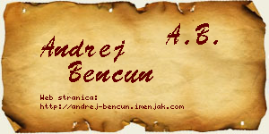 Andrej Bencun vizit kartica